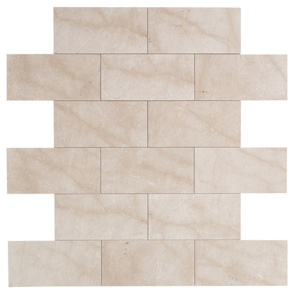 calista cream premium polished marble tile 12x24 SKU-15001846 product shot top view