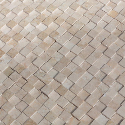 cappuccino marble 3d 1x1 polished mosaics SKU-20016372 angle view