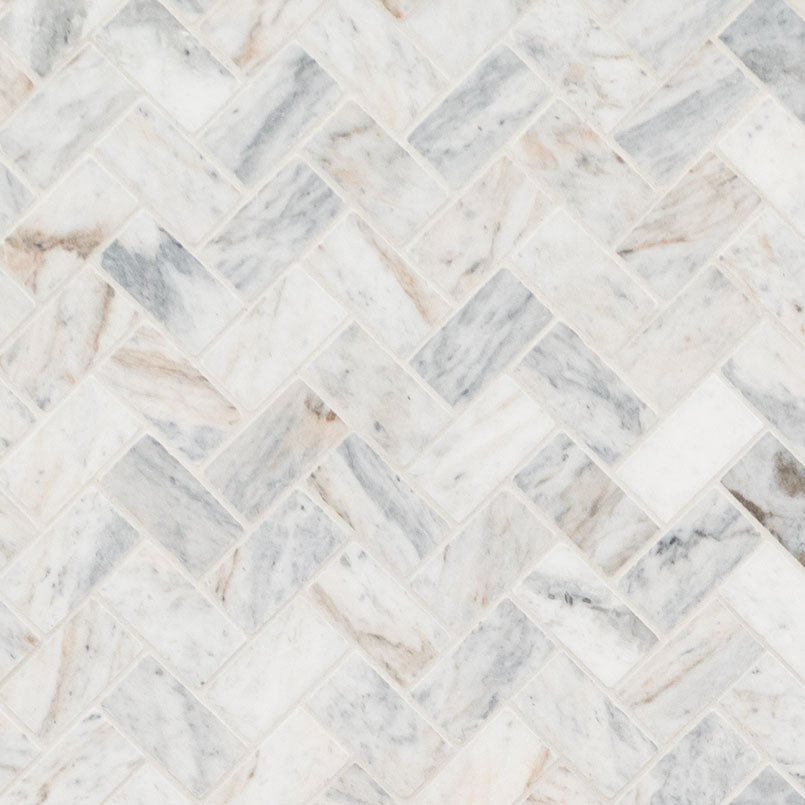 MSI Capri Blue 1x2 Herringbone Honed