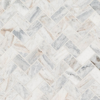 MSI Capri Blue 1x2 Herringbone Honed