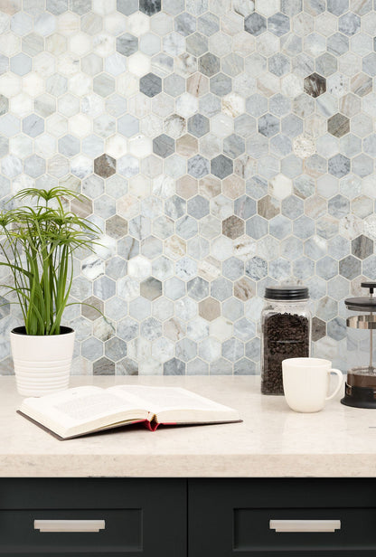 MSI Capri Blue 2" Hexagon Mosaic Tile