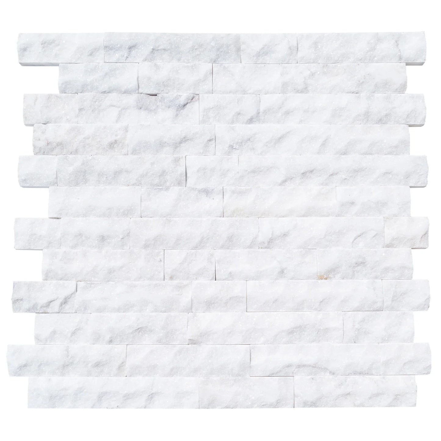 Carrara White 4"xFree Length Split-face Natural Marble Wall Tile