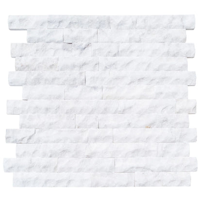 Carrara White 4"xFree Length Split-face Natural Marble Wall Tile