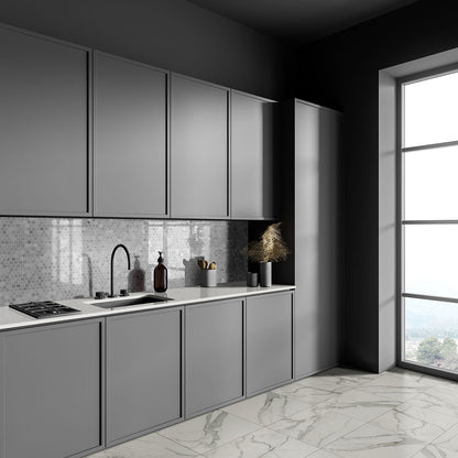 MSI Carrara White Round Pattern Honed