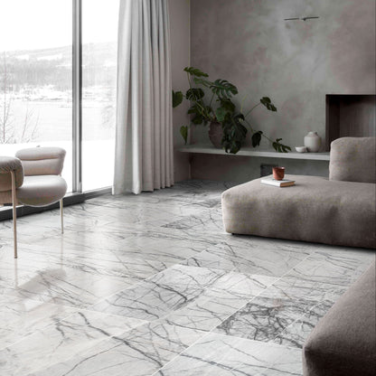 Cosmos White Marble Polished Floor and Wall Tile