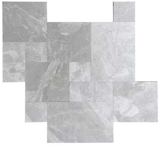 Aegean Royal Gray Tumbled Marble Pavers