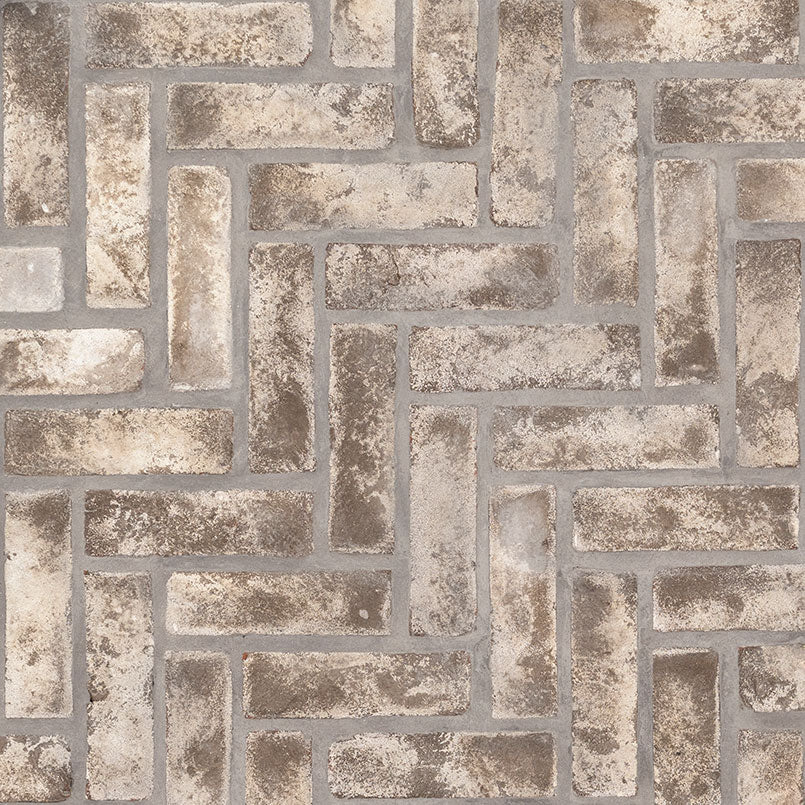 MSI Doverton Gray Reclaimed Clay Brick - Herringbone