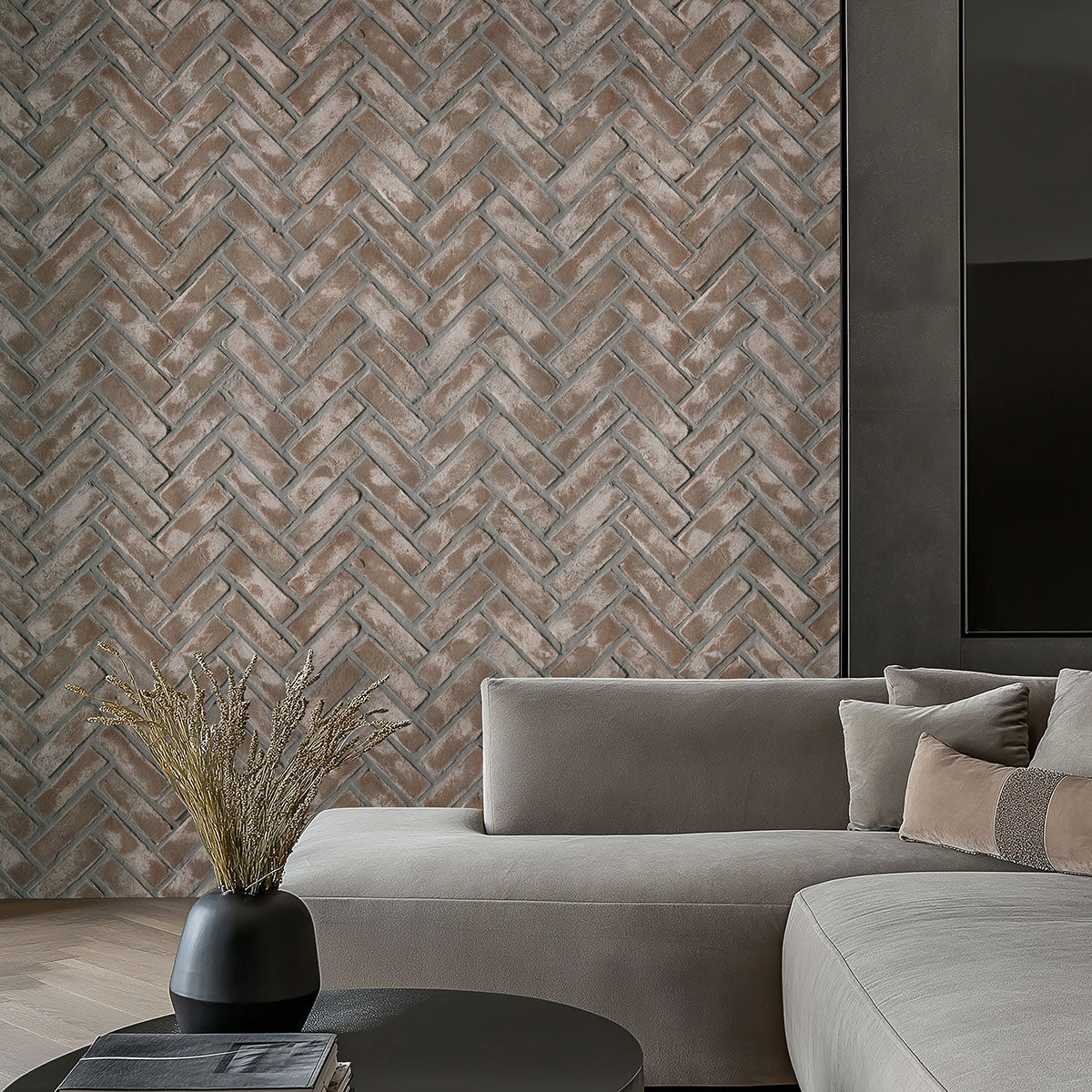 MSI Doverton Gray Reclaimed Clay Brick - Herringbone