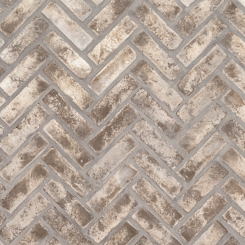 MSI Doverton Gray Reclaimed Clay Brick - Herringbone