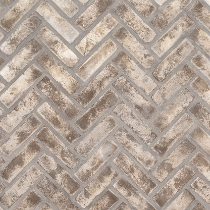 MSI Doverton Gray Reclaimed Clay Brick - Herringbone