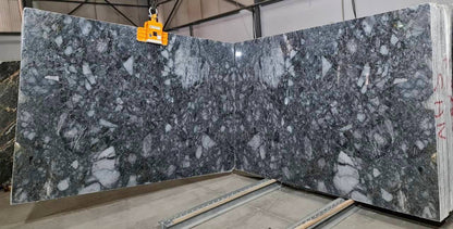 Elegance Gray Bookmatching Polished Marble Slab