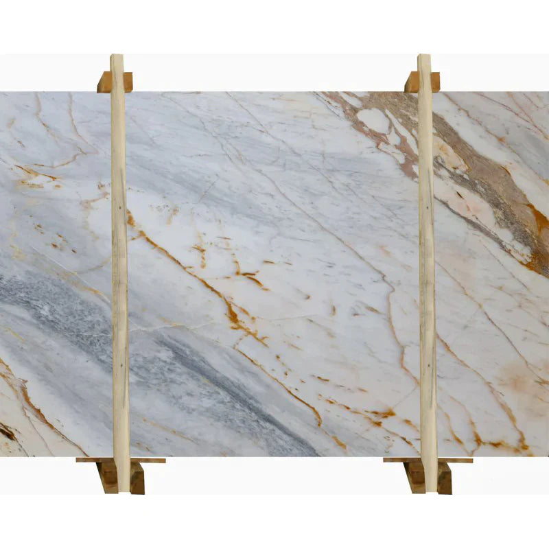 Giallo Gray Bookmatching Polished Marble Slab