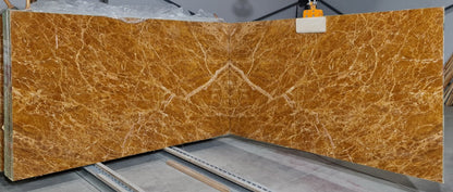 Giallo Siena Bookmatching Polished Marble Slab