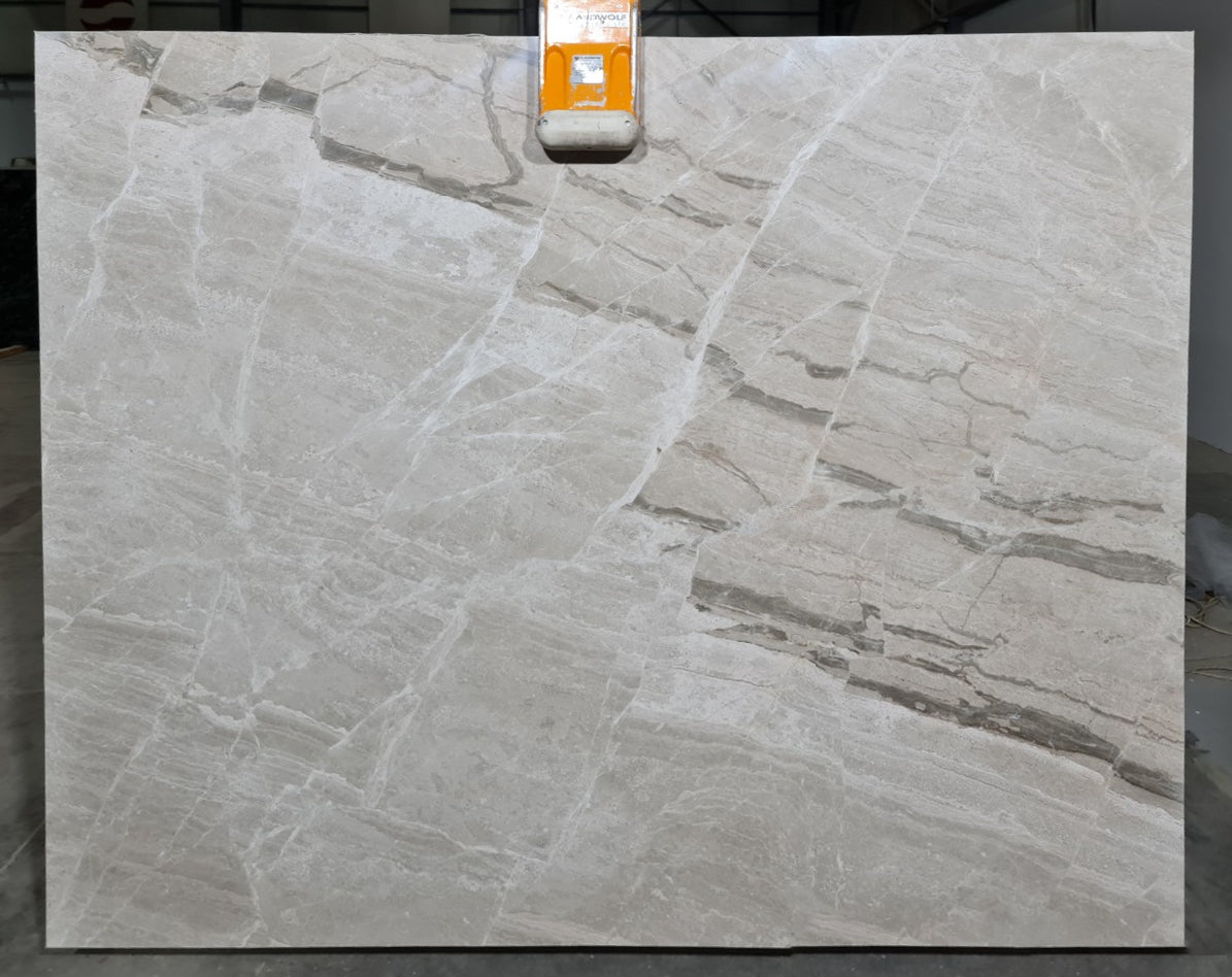 Gray String Bookmatching Polished Marble Slab