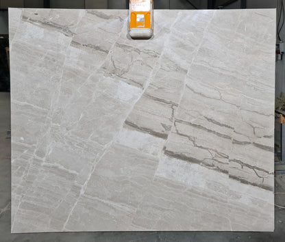 Gray String Bookmatching Polished Marble Slab