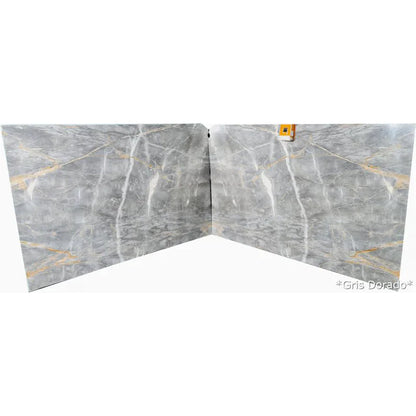 Gris Dorado Gray Bookmatching Polished Marble Slab