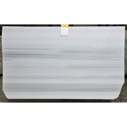 Homogeneous White Bookmatching Polished Marble Slab