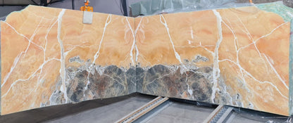 Honey Onyx Bookmatching Polished Marble Slab