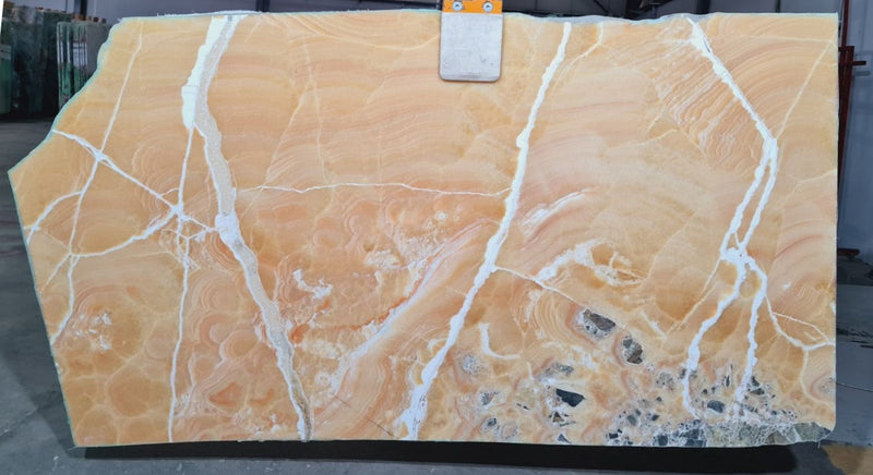 Honey Onyx Bookmatching Polished Marble Slab