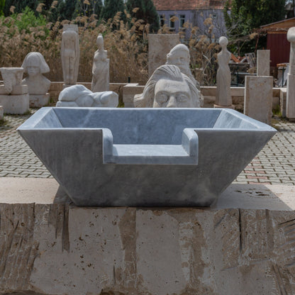 Bluestone Marble Natural Stone Pool Square Cascade Water Bowl