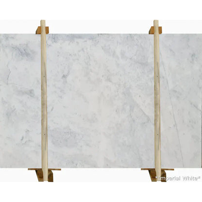 Imperial White Bookmatching Polished Marble Slab