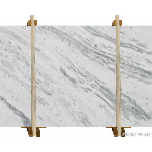 Infinity White Bookmatching Polished Marble Slab