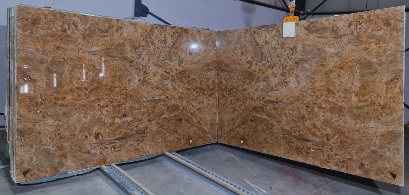 Lion Desert Bookmatching Polished Marble Slab