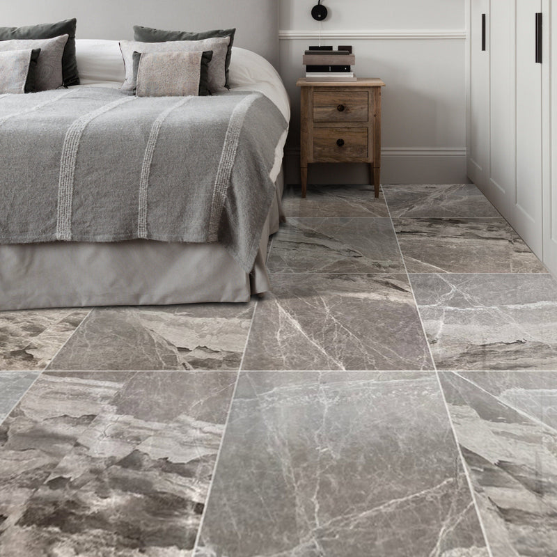 Loft Gray Marble Polished Floor and Wall Tile