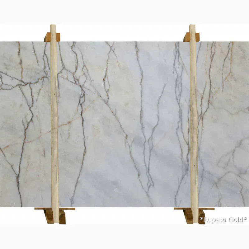 Lupato Gold White Bookmatching Polished Marble Slab