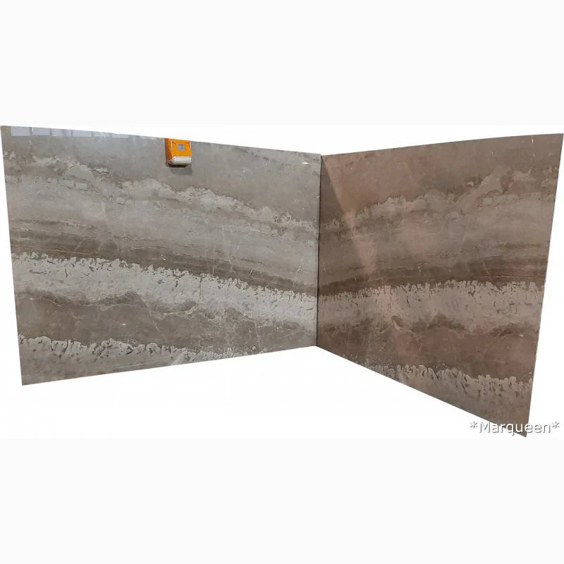 Marqueen Brown Bookmatching Polished Marble Slab