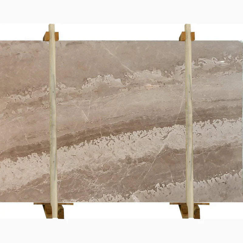 Marqueen Brown Bookmatching Polished Marble Slab