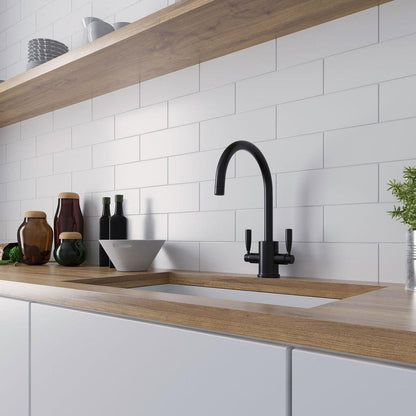 White 4x12 Matte Ceramic Subway Tile (34 pack, 10.4 sq ft/case)