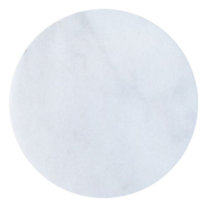 Mugla White Marble Round Side Table Polished SKU-315383 white marble top view