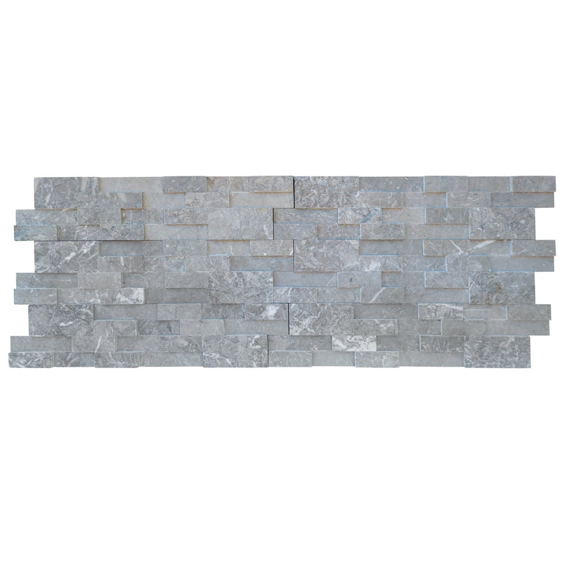 Moon Grey Ledger 3D Panel 6"x24" - Honed surface Natural Marble Wall Tile