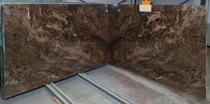 Narcisse Brown Bookmatching Polished Marble Slab