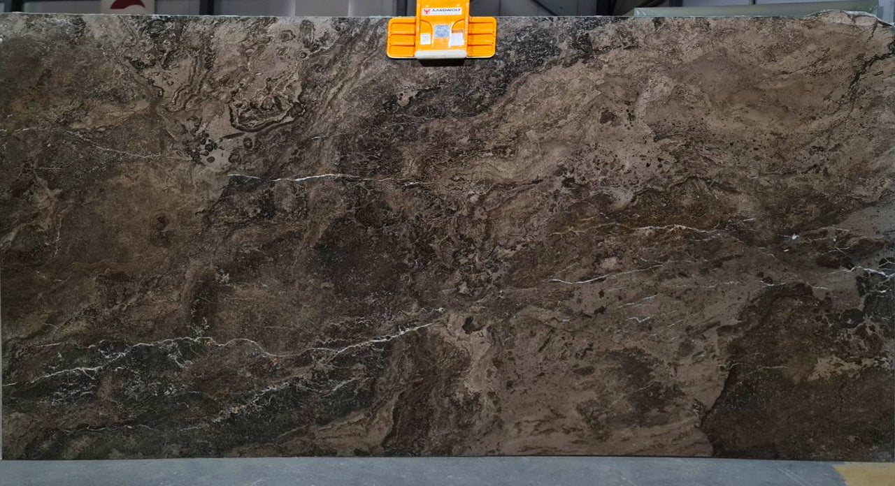 Narcisse Brown Bookmatching Polished Marble Slab