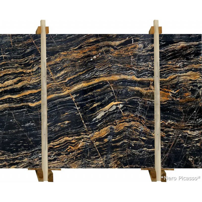 Nero Picasso Bookmatching Polished Marble Slab