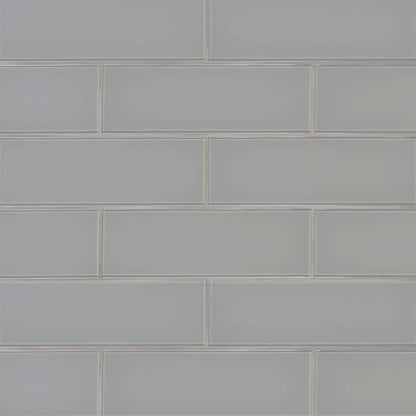 MSI Oyster Gray Glass Subway Tile 4"x12"