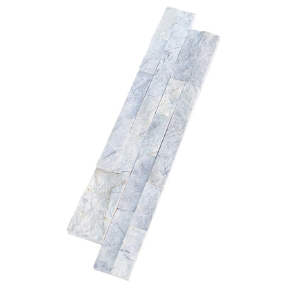 Palia White Dolomite Ledger 3D Panel 6"x24" Split-face Natural Marble Wall Tile