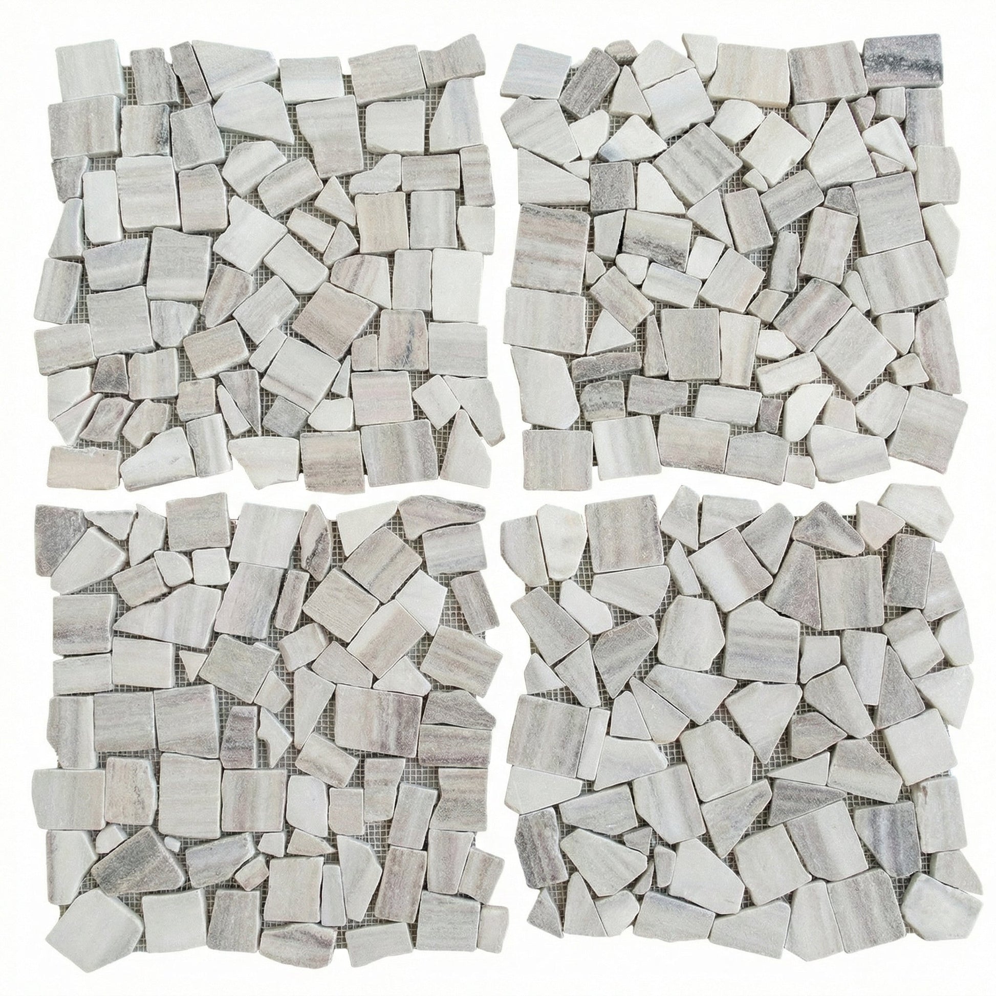 Palissandro Marble Palladiana Honed on 12" x 12" Mesh Mosaic Tile