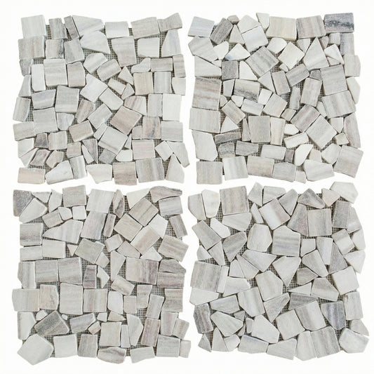 Palissandro Marble Palladiana Honed on 12" x 12" Mesh Mosaic Tile