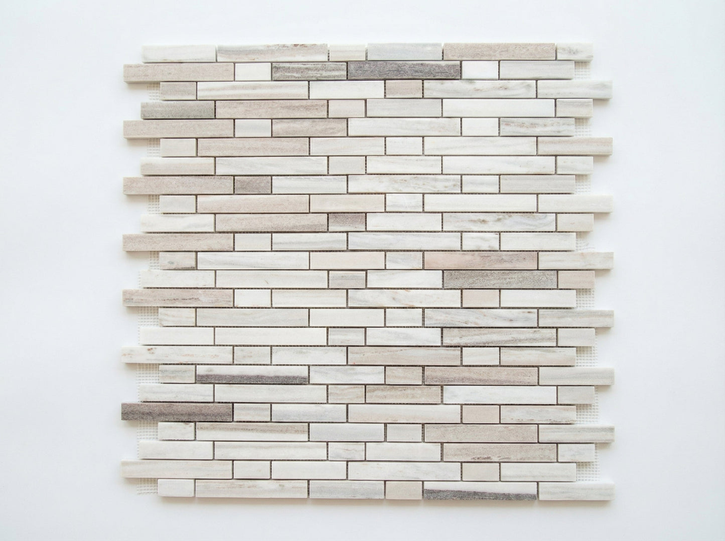 Palissandro Marble Linear Honed on 12" x 12" Mesh Mosaic Tile