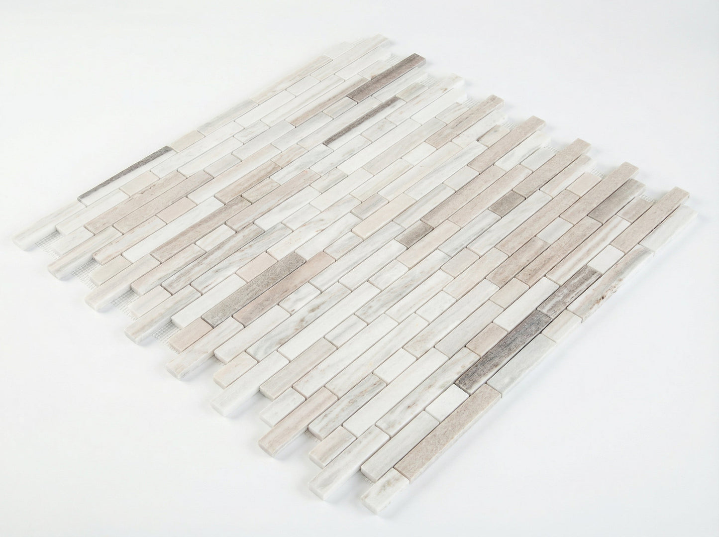 Palissandro Marble Linear Honed on 12" x 12" Mesh Mosaic Tile