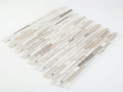 Palissandro Marble Linear Honed on 12" x 12" Mesh Mosaic Tile