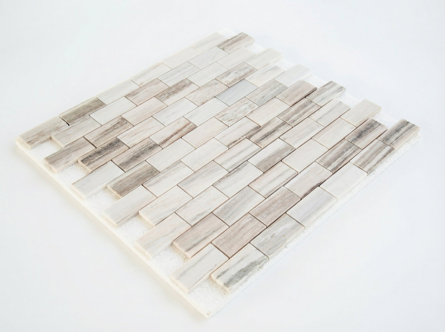 Palissandro Marble 2"x4" Polished on 12" x 12" Mesh Mosaic Tile