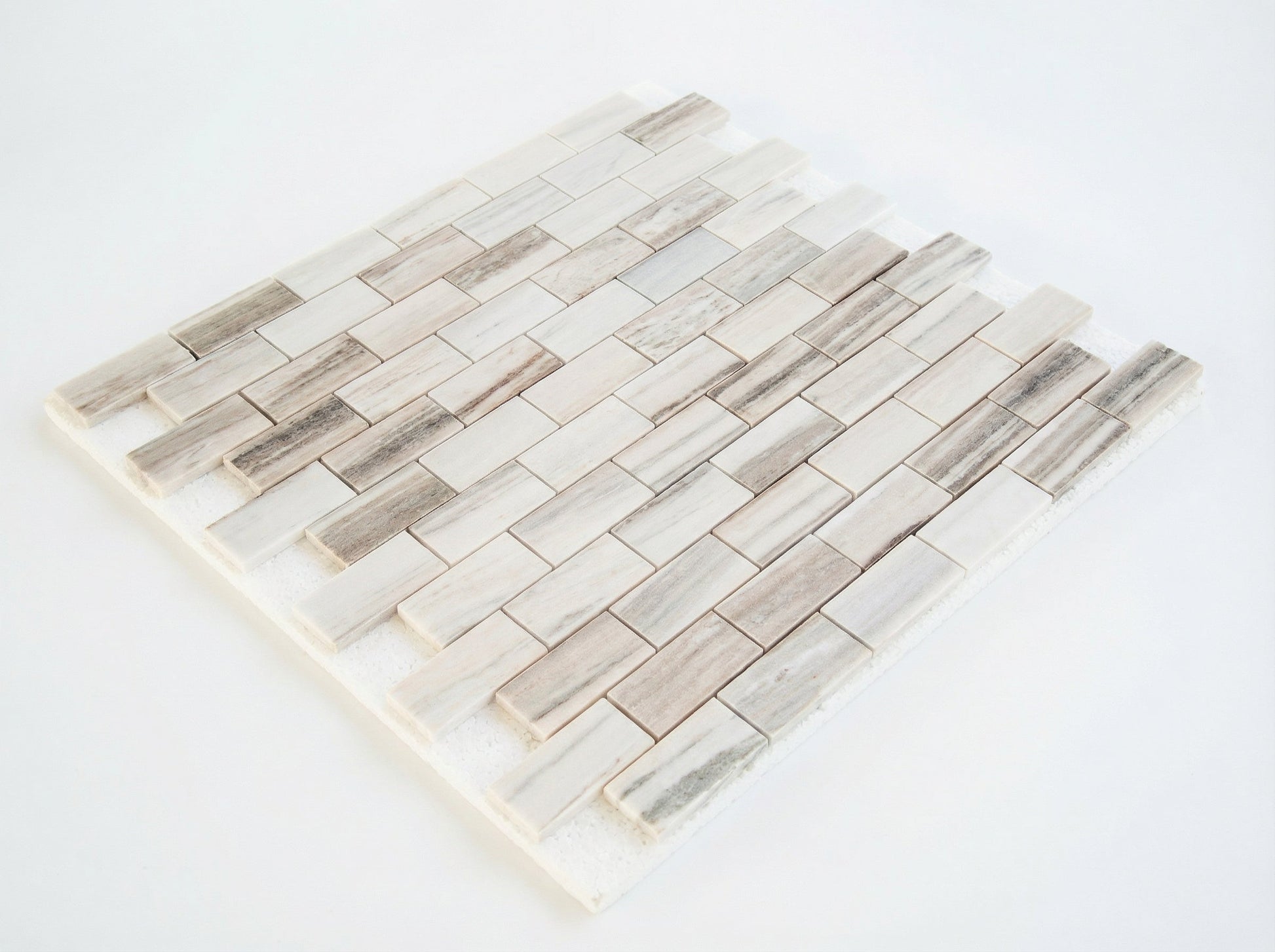 Palissandro Marble 2"x4" Polished on 12" x 12" Mesh Mosaic Tile
