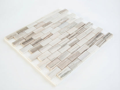 Palissandro Marble 2"x4" Polished on 12" x 12" Mesh Mosaic Tile