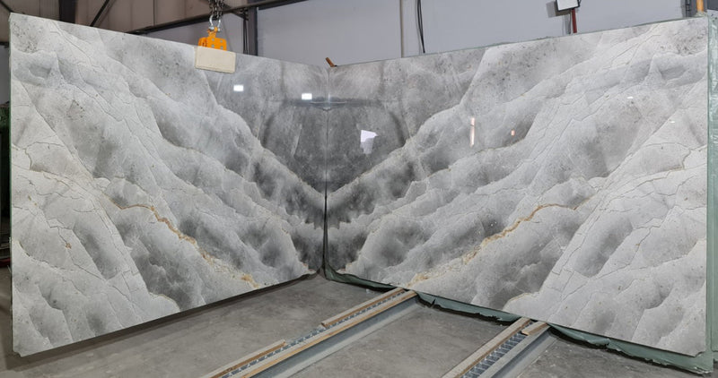 Palm Gray Bookmatching Polished Marble Slab