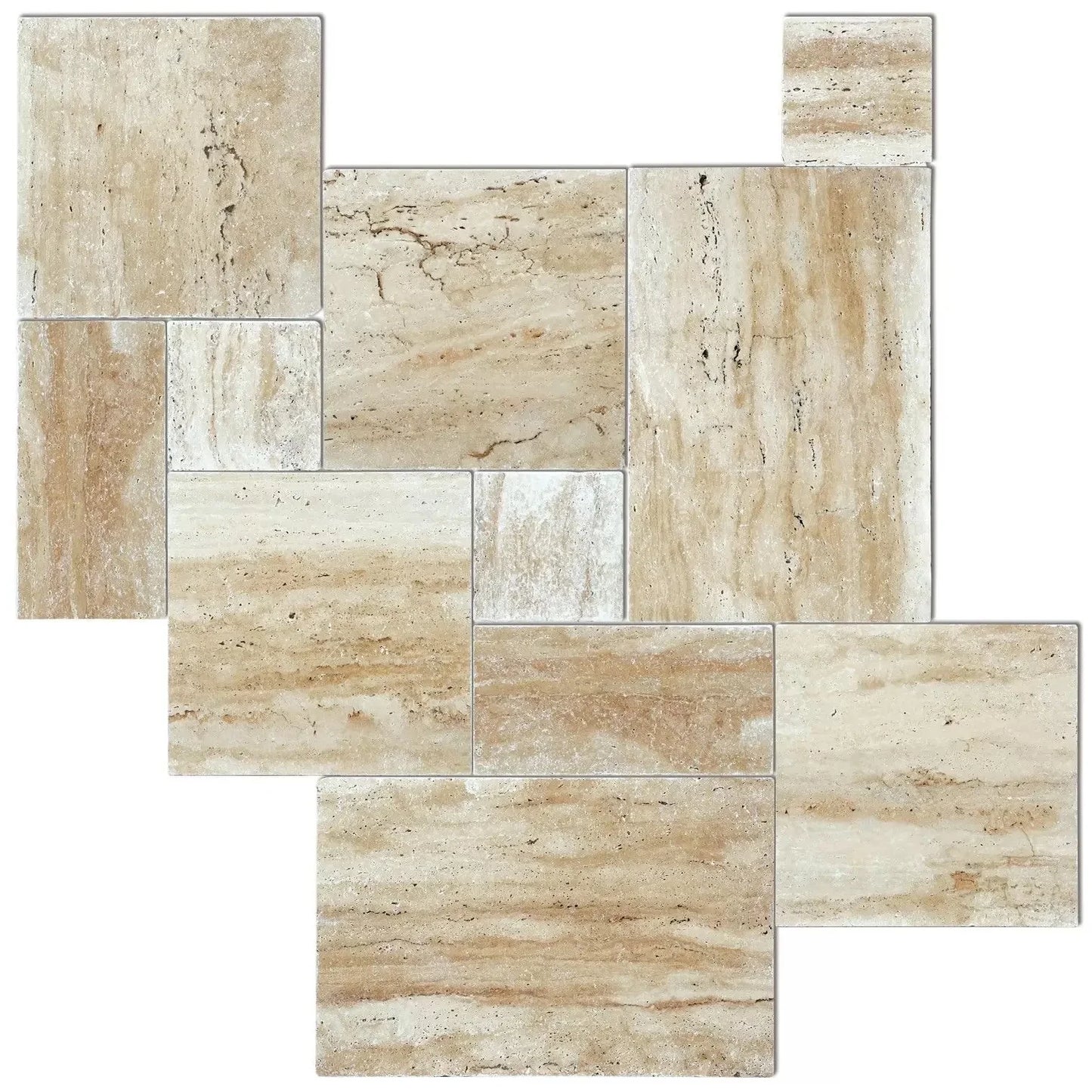 Patara Beige Vein-cut Tumbled Travertine Pavers