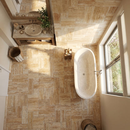 Patara Travertine Vein-cut Pattern Set Floor and Wall Tile